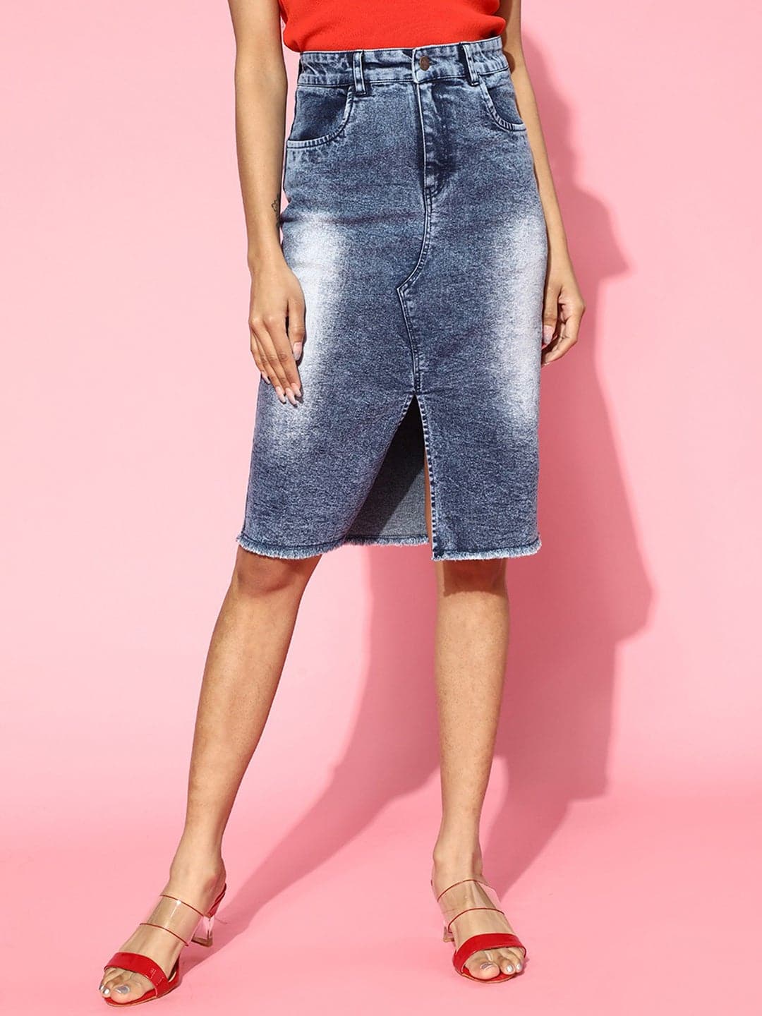 Denim pencil hotsell skirt online