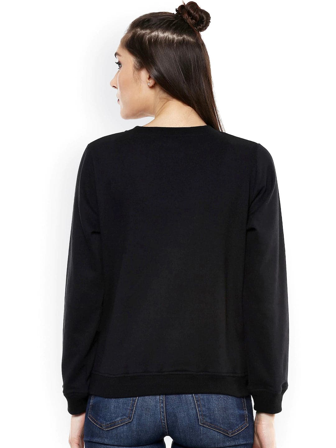 Black Sweatshirt with Foil Print-Sweatshirts-SASSAFRAS