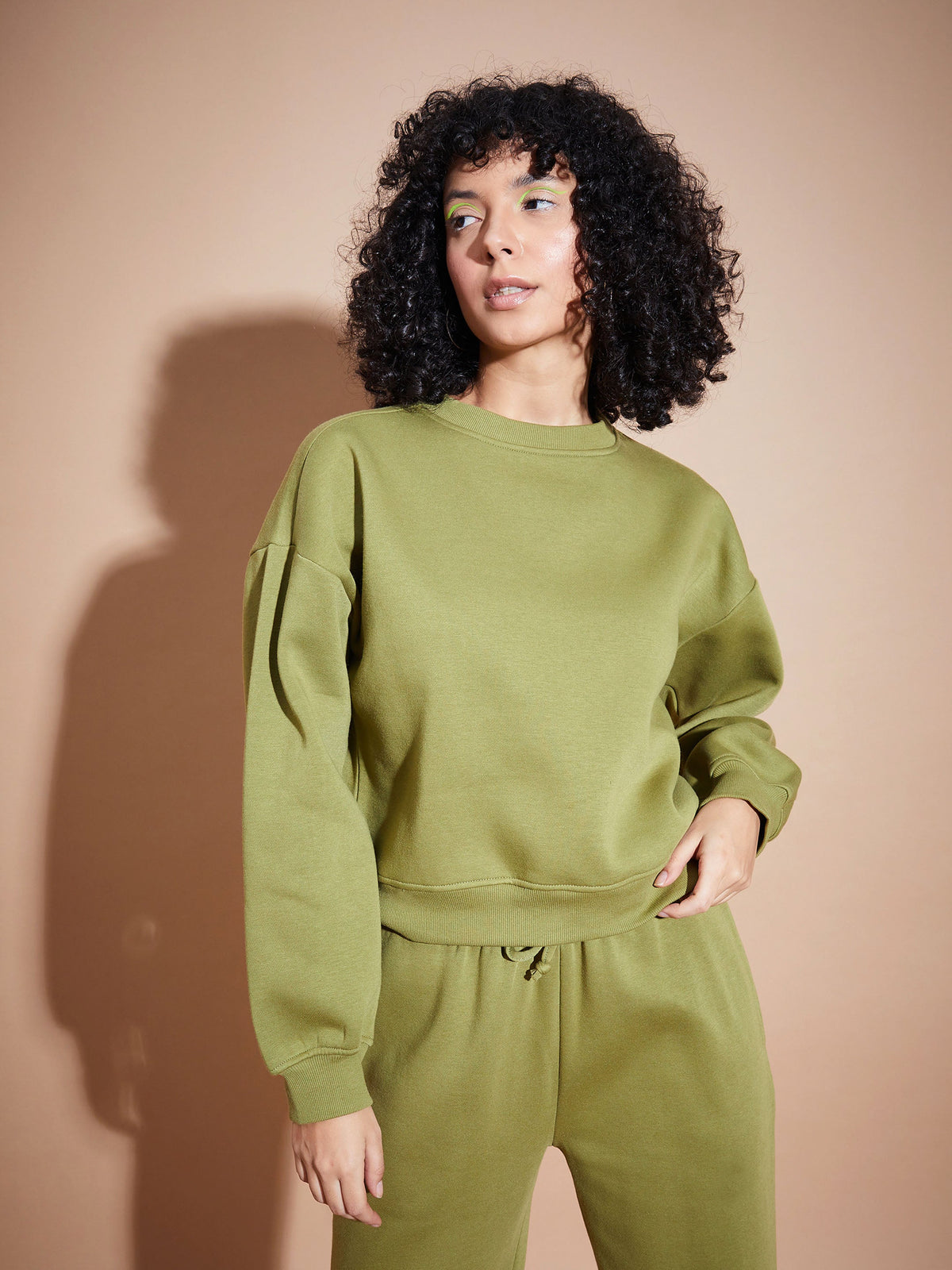 Olive Premium Fleece Oversized Sweatshirt-SASSAFRAS BASICS