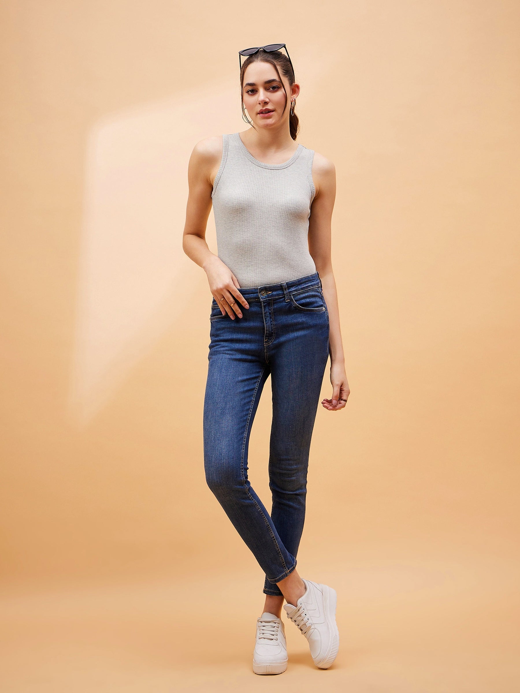 Grey Rib Sleeveless Top-SASSAFRAS BASICS