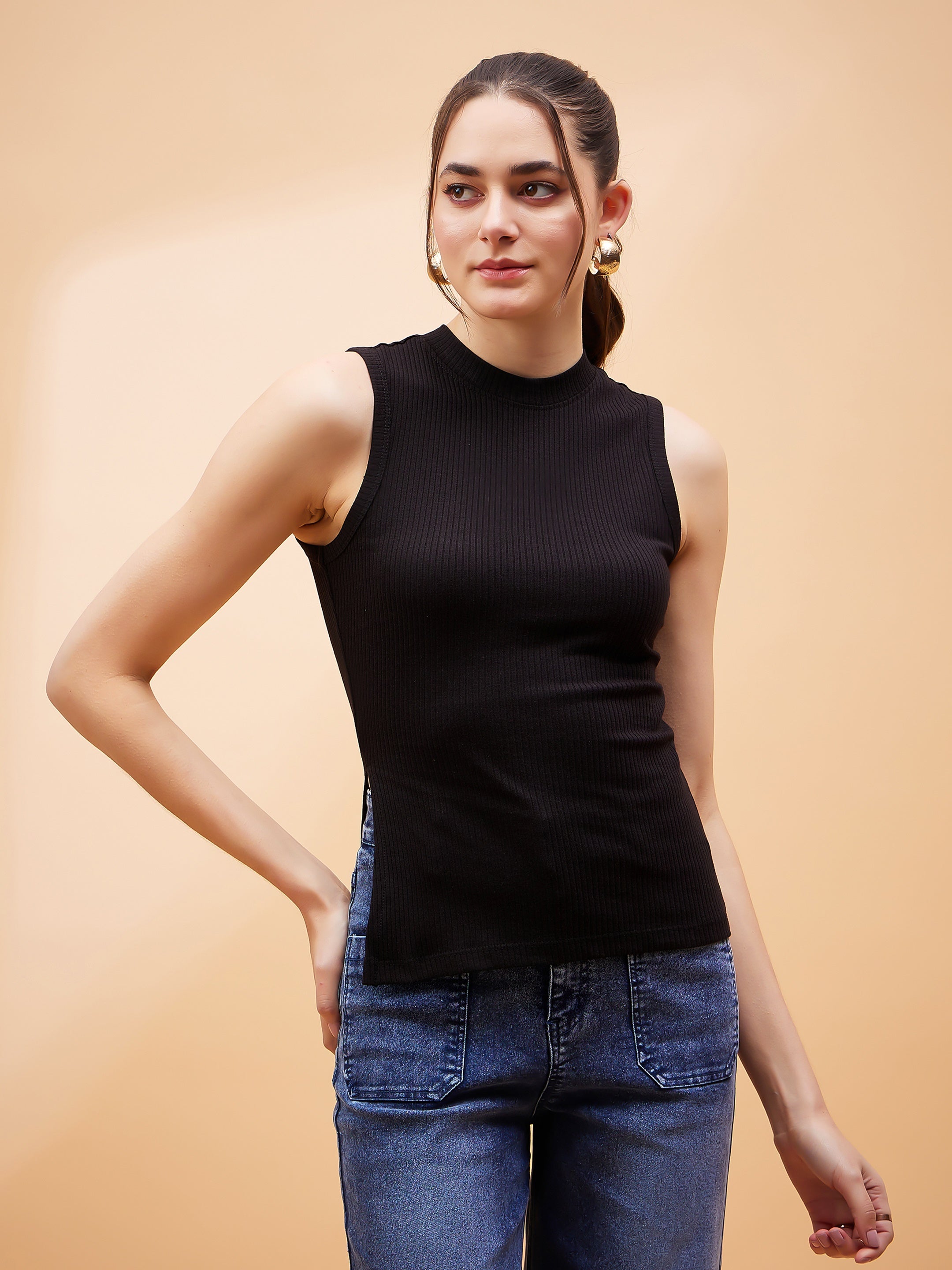 Mock Neck Sleeveless Tops for Women - Up to 61% off