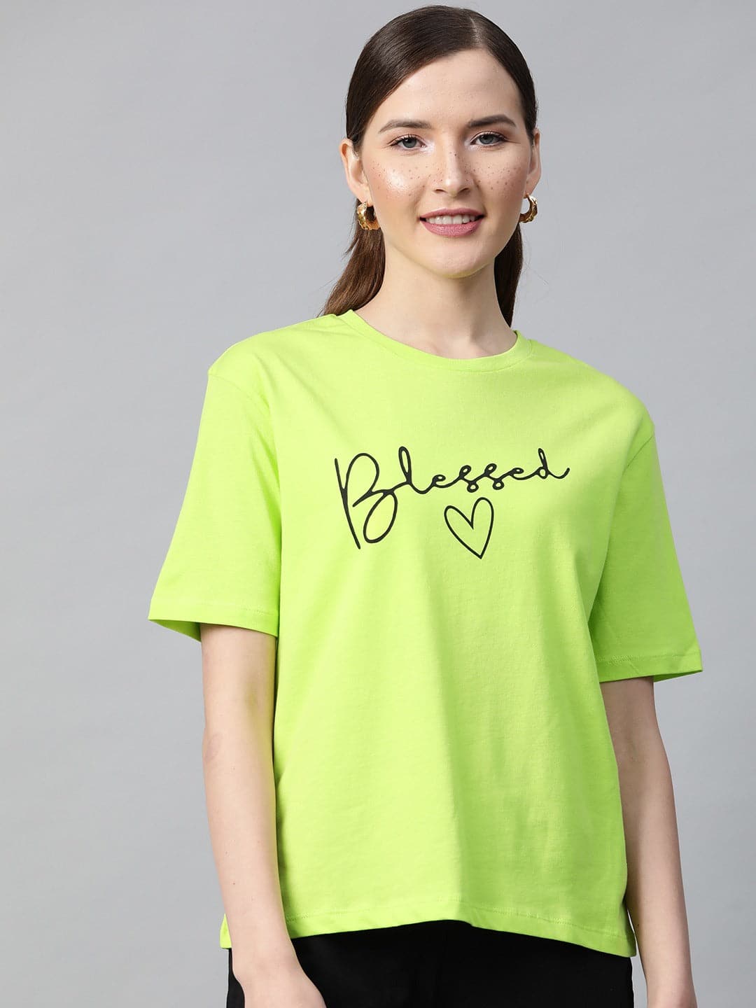 Shirt Printing Neon Tee Shirts Buy Neon Green Blessed-Print T