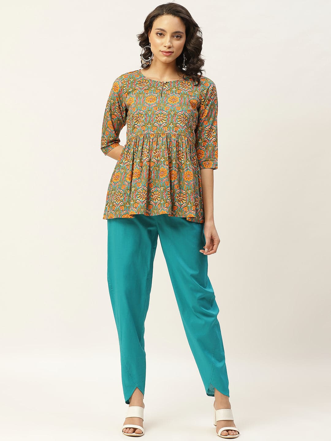 Tulip pants store with peplum top