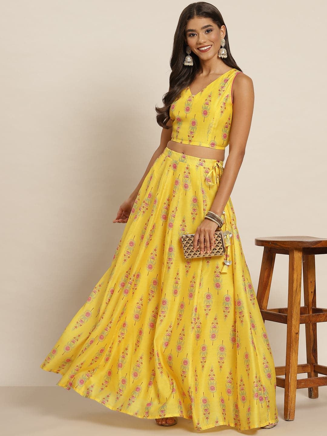 Lehenga Yellow Long Skirt And Top Lehenga Yellow Long Skirt With