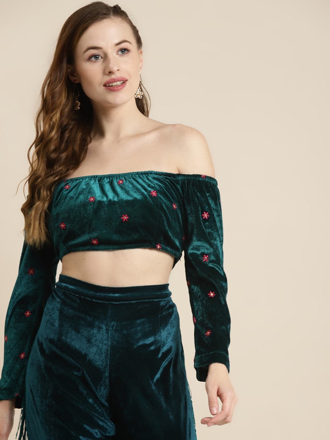 Off shoulder hotsell velvet blouse