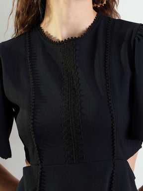 Black Side Cut Out Short Dress-SASSAFRAS