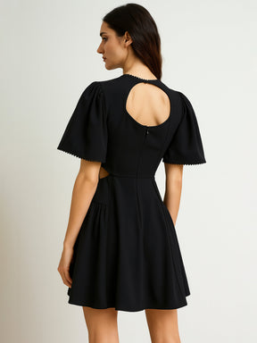Black Side Cut Out Short Dress-SASSAFRAS