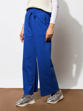 Royal Blue Terry Track Pants -SASSAFRAS