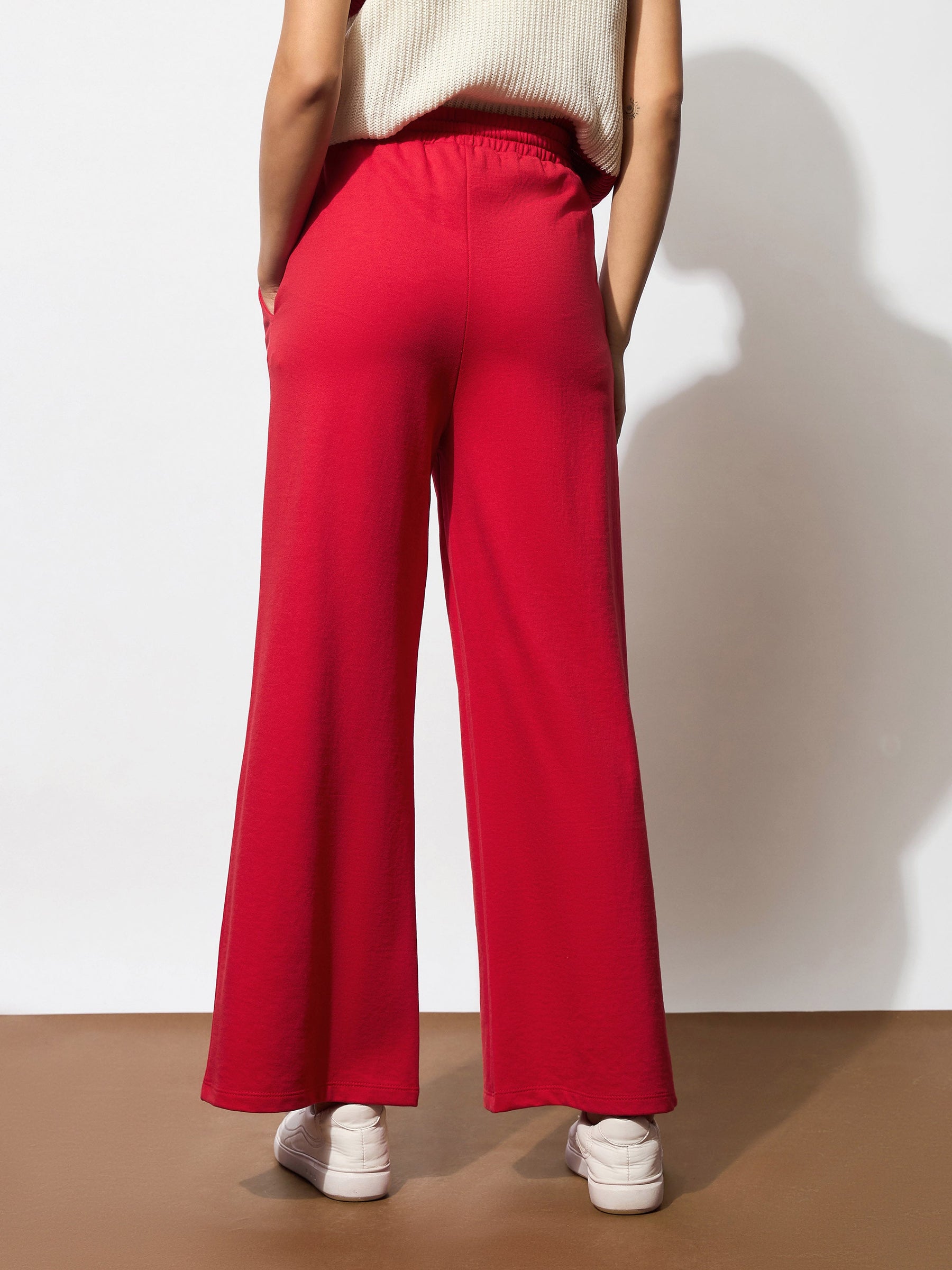 Red Terry Track Pants -SASSAFRAS