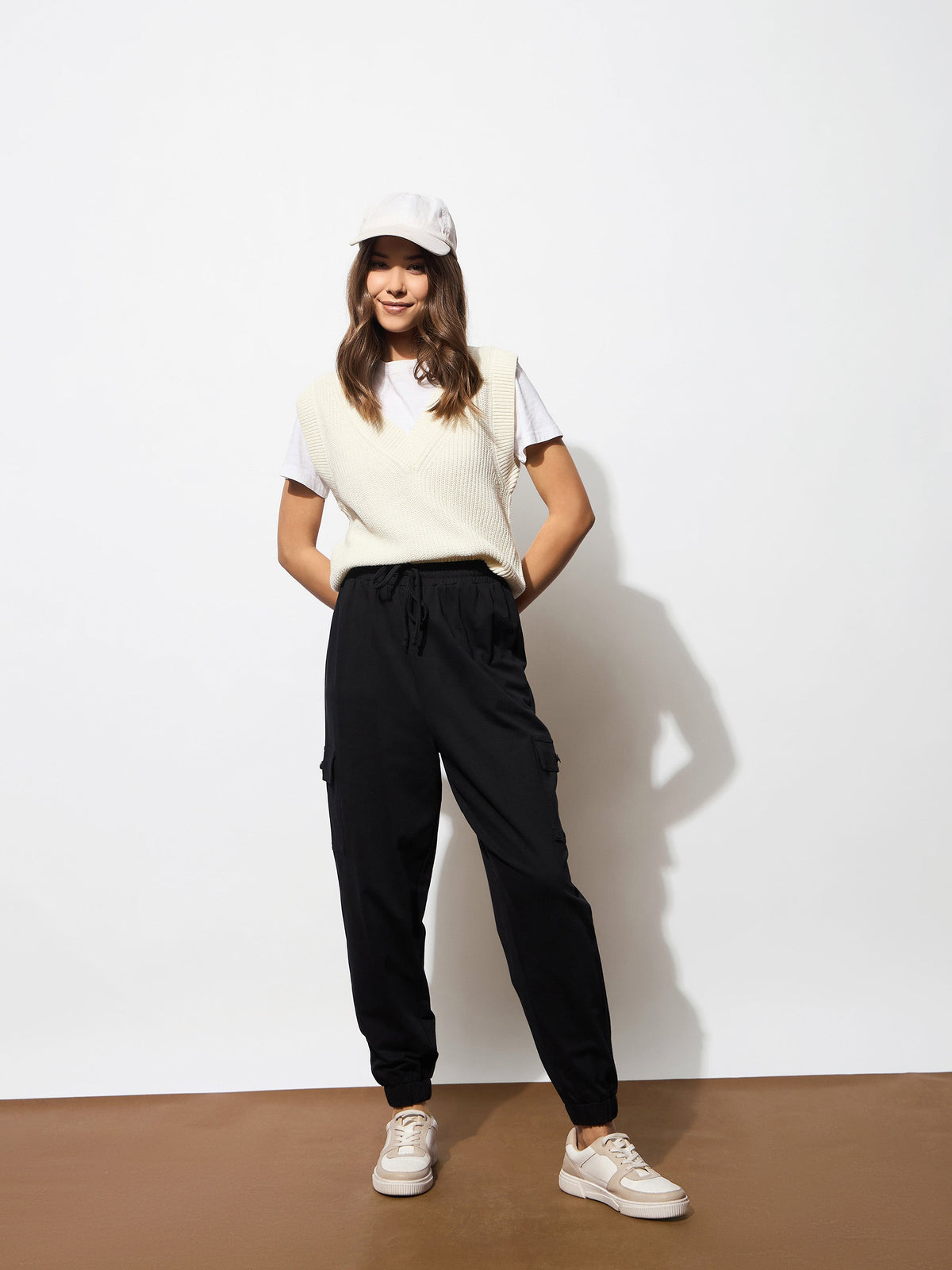 Black Side Pocket Cargo Joggers-SASSAFRAS