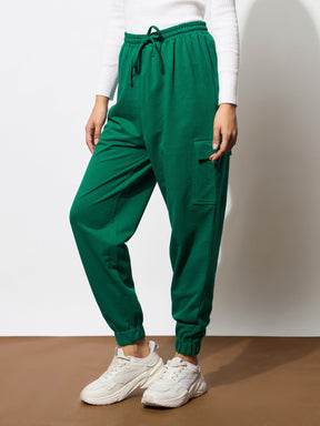 Green Side Pocket Cargo Joggers-SASSAFRAS