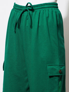 Green Side Pocket Cargo Joggers-SASSAFRAS