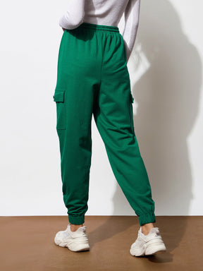 Green Side Pocket Cargo Joggers-SASSAFRAS