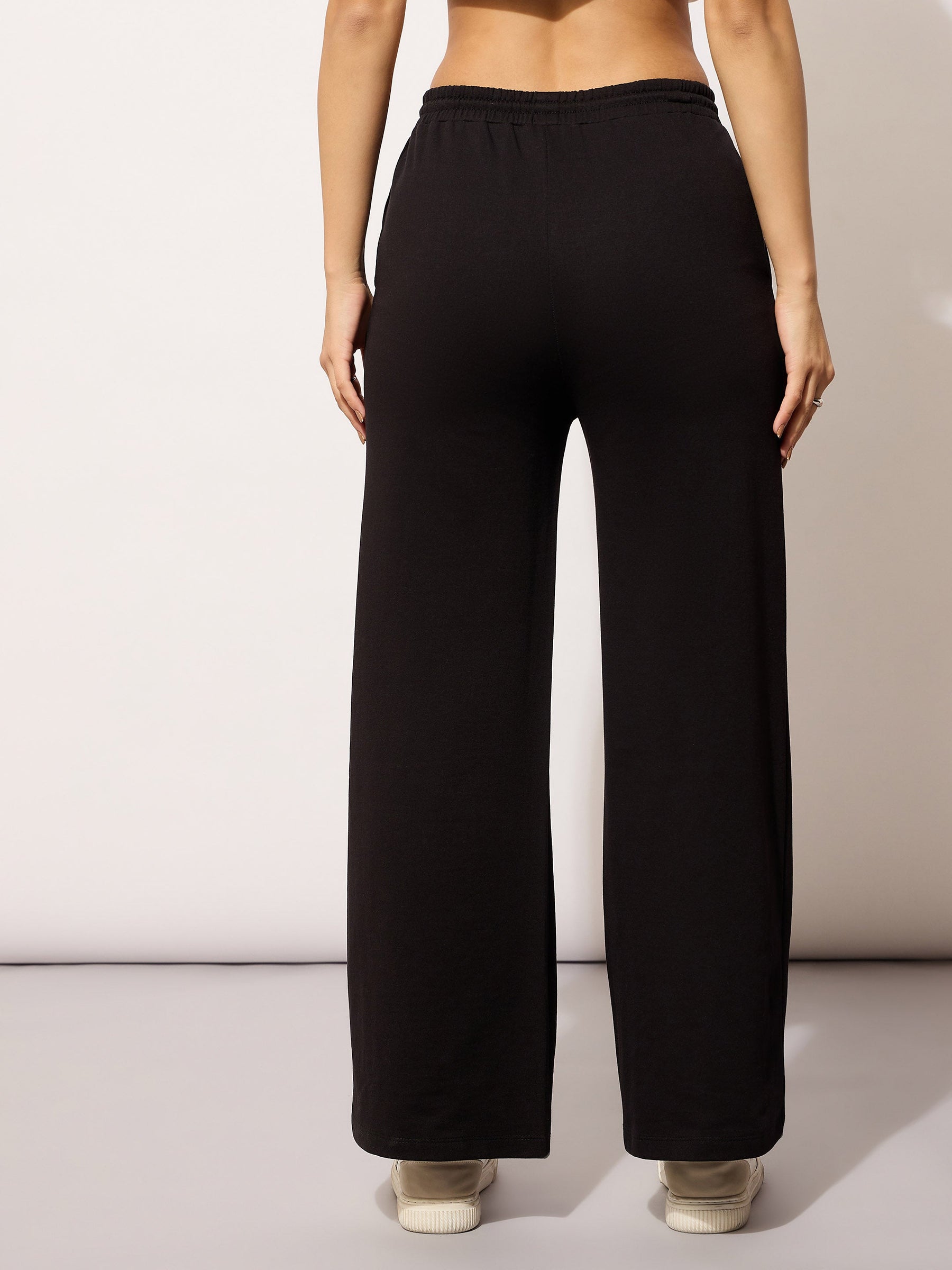 Black Terry NEW YORK Print Track Pants -SASSAFRAS