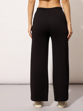 Black Terry NEW YORK Print Track Pants -SASSAFRAS