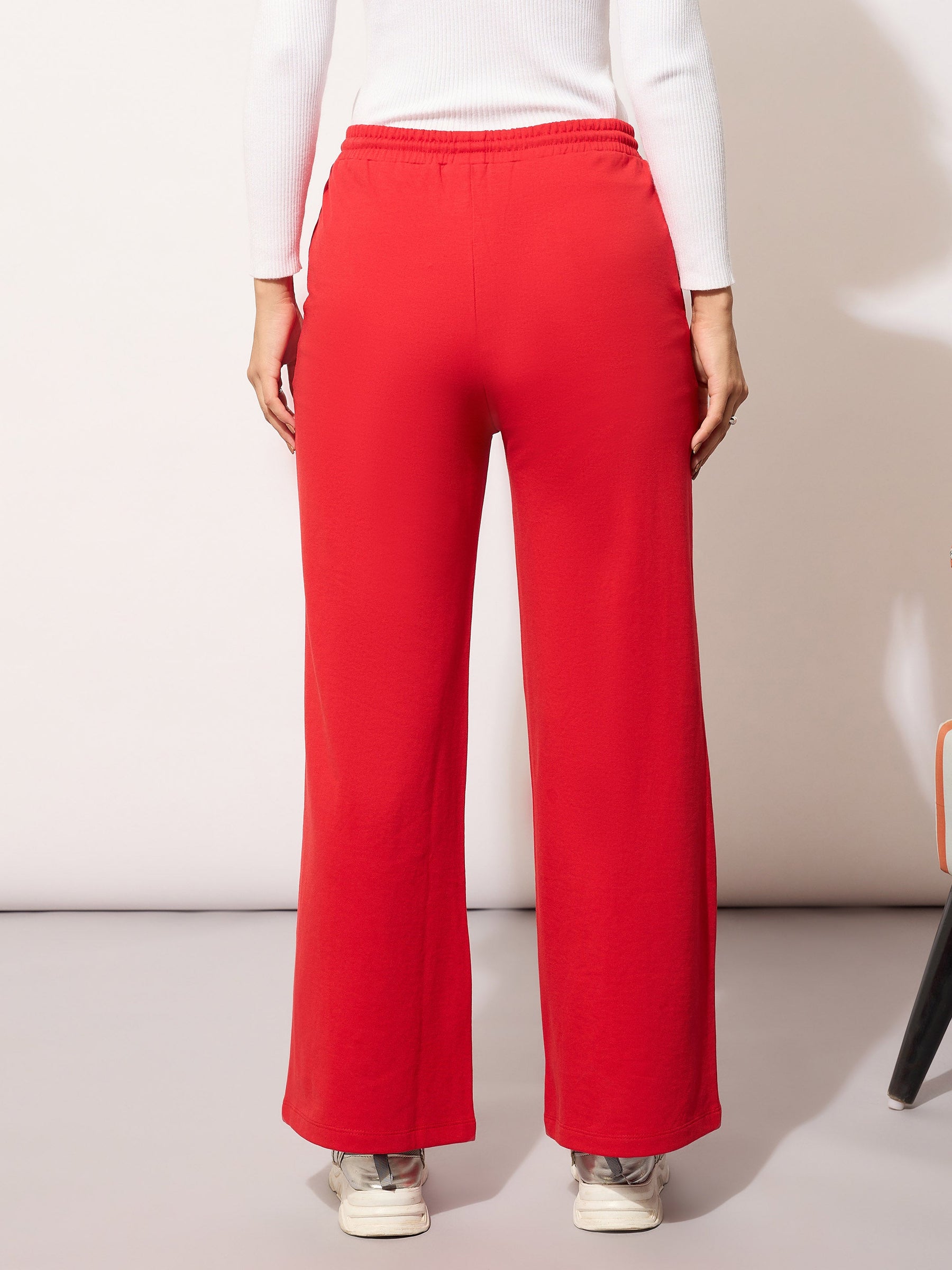 Red Terry LONDON Print Track Pants -SASSAFRAS