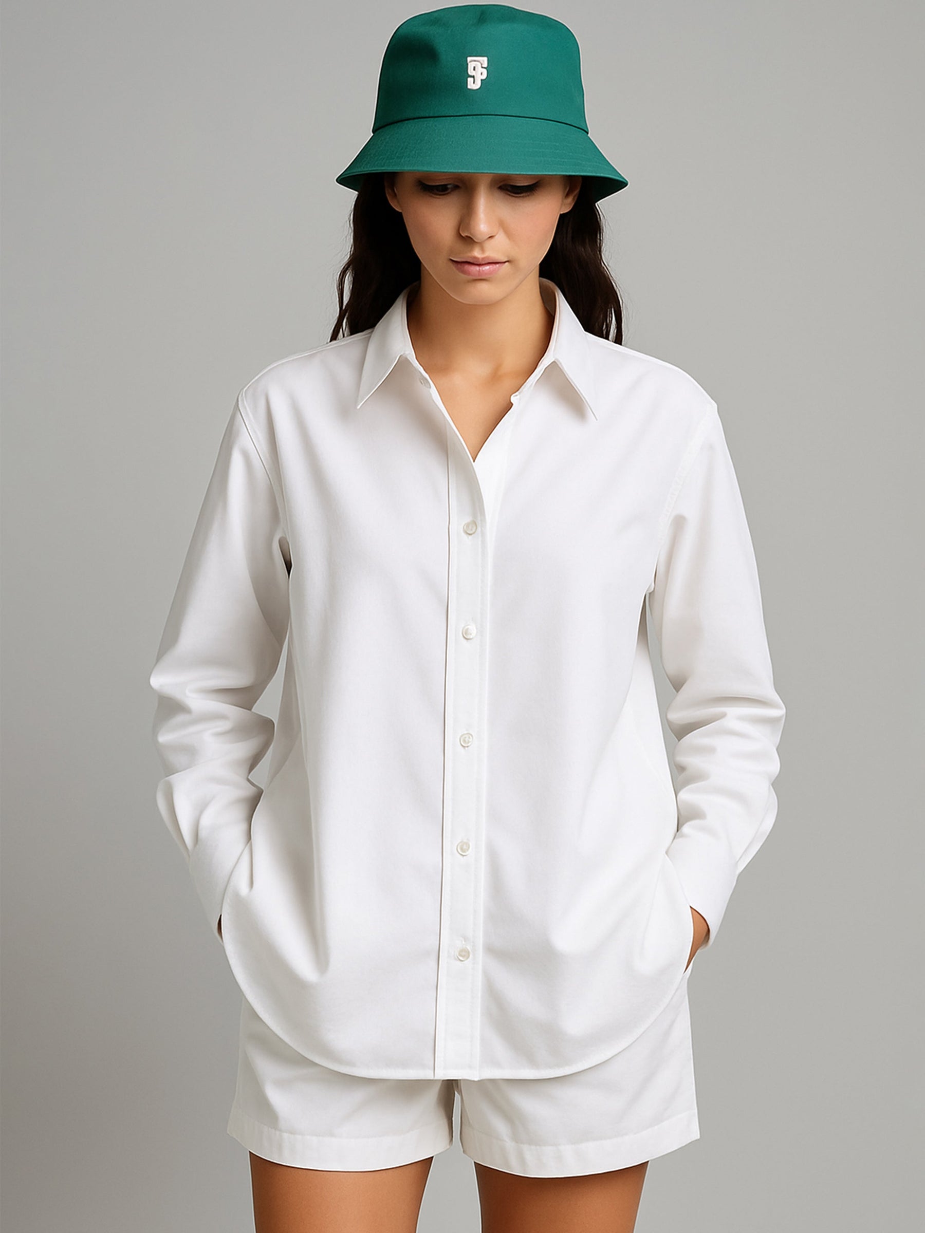 White Poplin Oversized Shirt-SASSAFRAS
