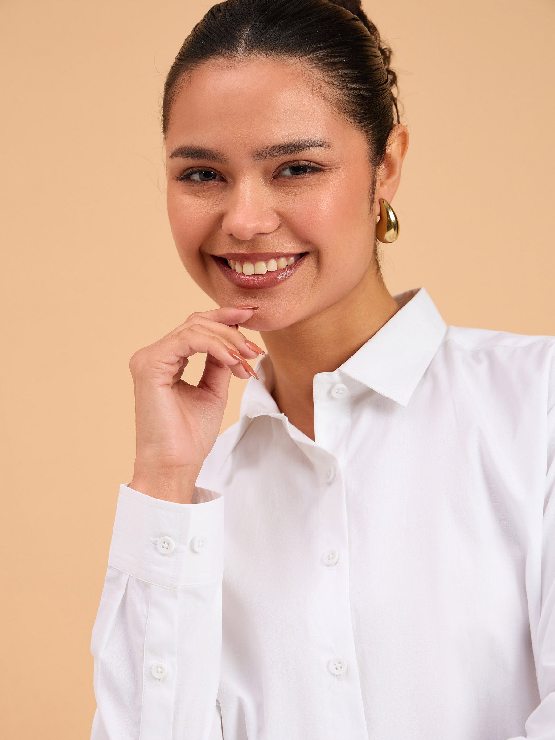 White Poplin Oversized Shirt-SASSAFRAS