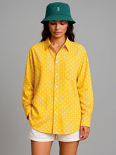 Yellow Pin Polka Dot Oversized Shirt-SASSAFRAS