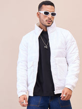 White Fur Collar Puffer Jacket-MASCLN SASSAFRAS