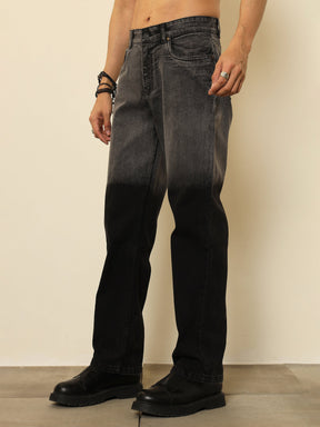 Black Ombre Relax Fit Jeans-MASCLN SASSAFRAS