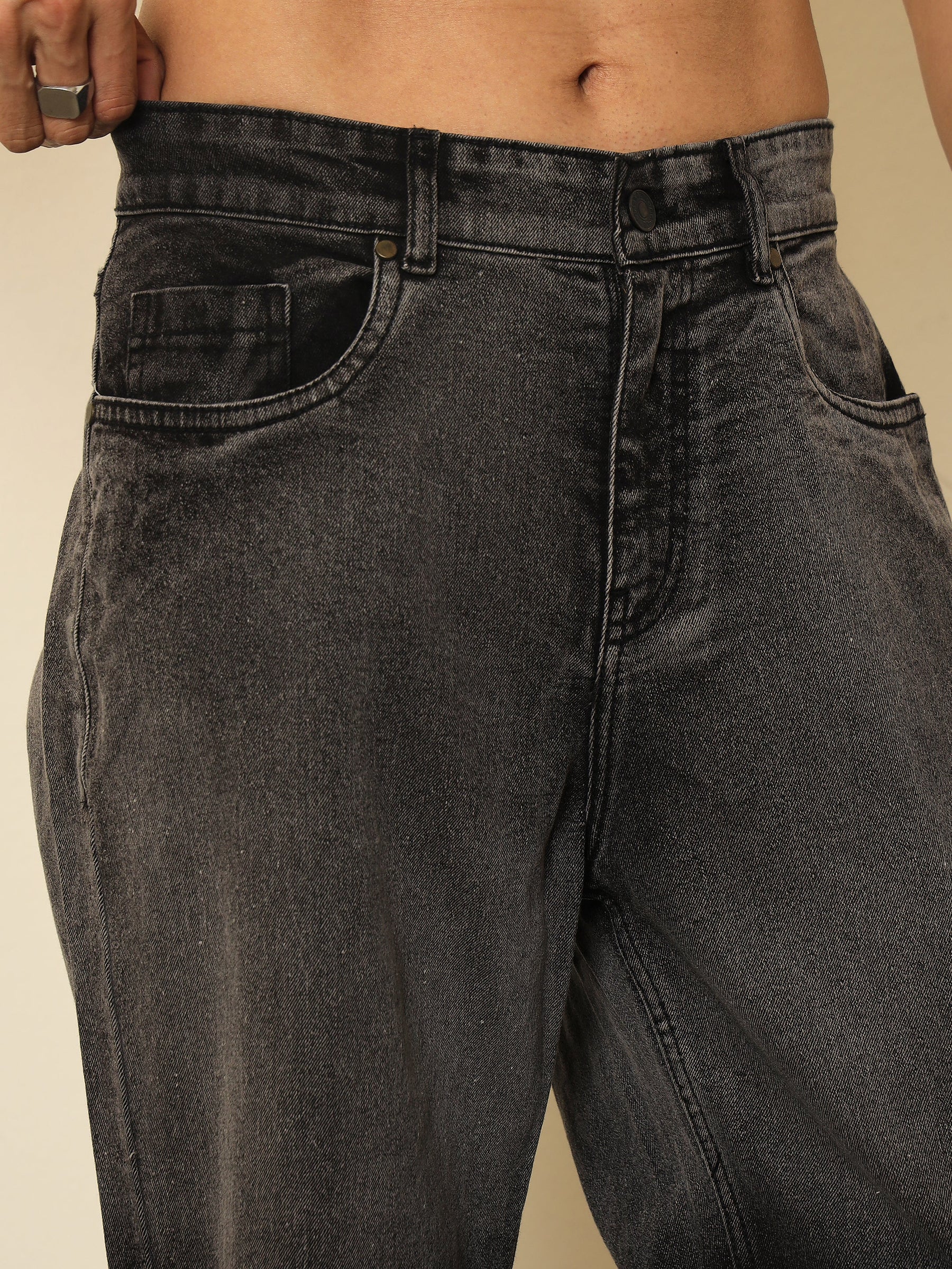 Black Ombre Relax Fit Jeans-MASCLN SASSAFRAS
