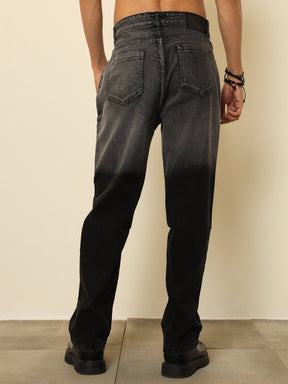 Black Ombre Relax Fit Jeans-MASCLN SASSAFRAS