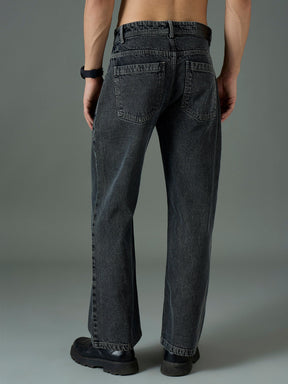 Grey Wash Front pocket Relax Fit Jeans-MASCLN SASSAFRAS