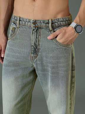 Beige Relax Fit Basic Jeans-MASCLN SASSAFRAS