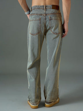 Beige Relax Fit Basic Jeans-MASCLN SASSAFRAS