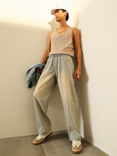 Men Light Blue Seam-Detail Relax Fit Jogger Jeans