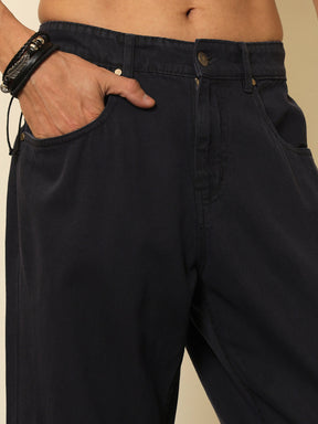 Grey Side Zipper Relax Fit Jeans-MASCLN SASSAFRAS