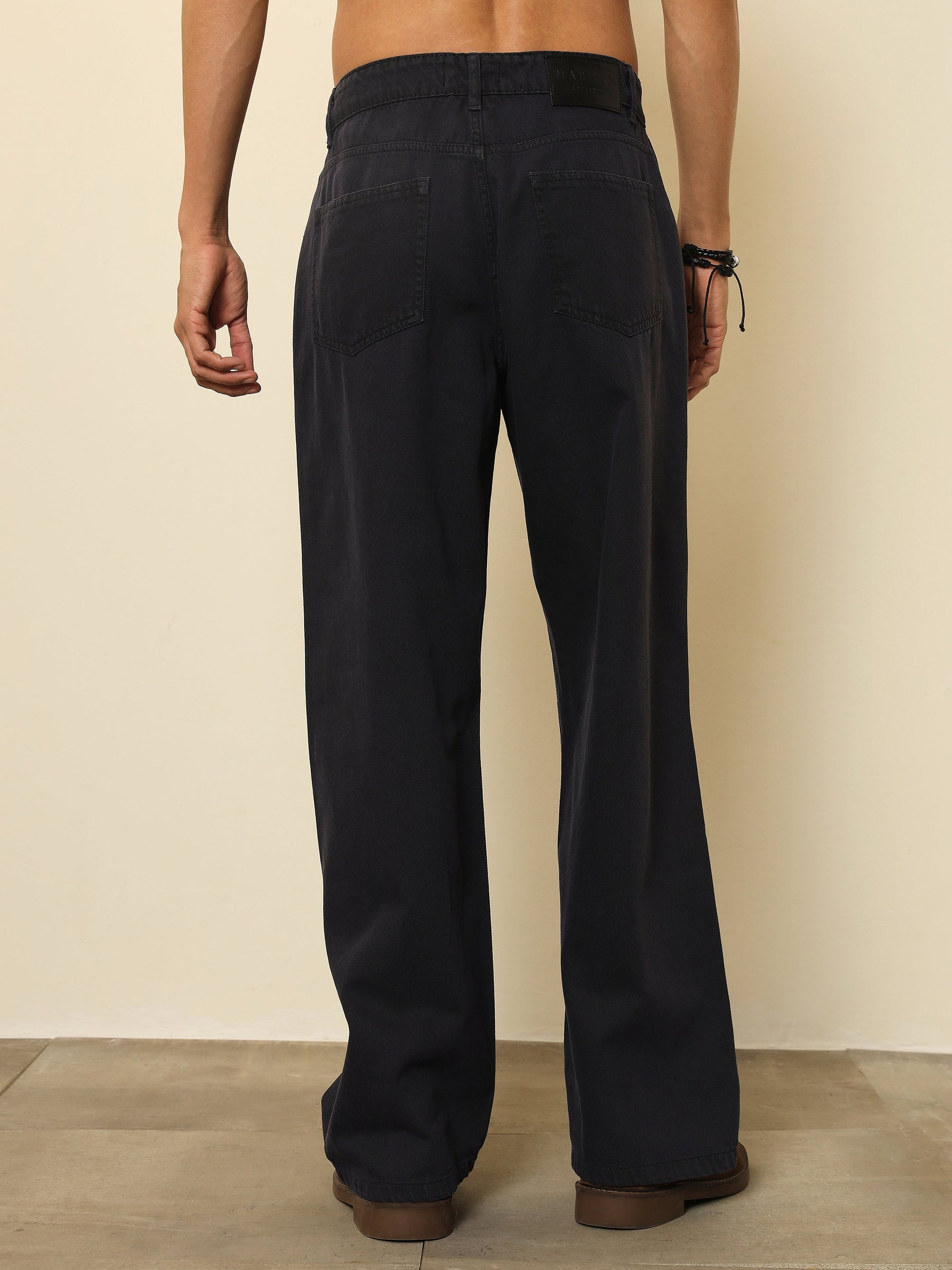 Grey Side Zipper Relax Fit Jeans-MASCLN SASSAFRAS