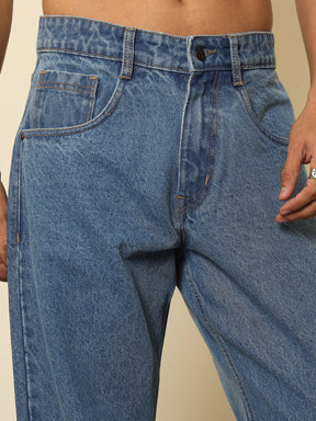 Ice Blue Relax Fit Jeans-MASCLN SASSAFRAS