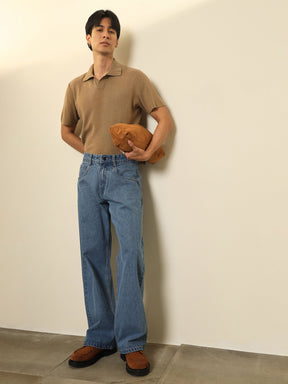 Ice Blue Relax Fit Jeans-MASCLN SASSAFRAS