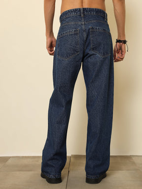 Blue Relax Fit Jeans-MASCLN SASSAFRAS