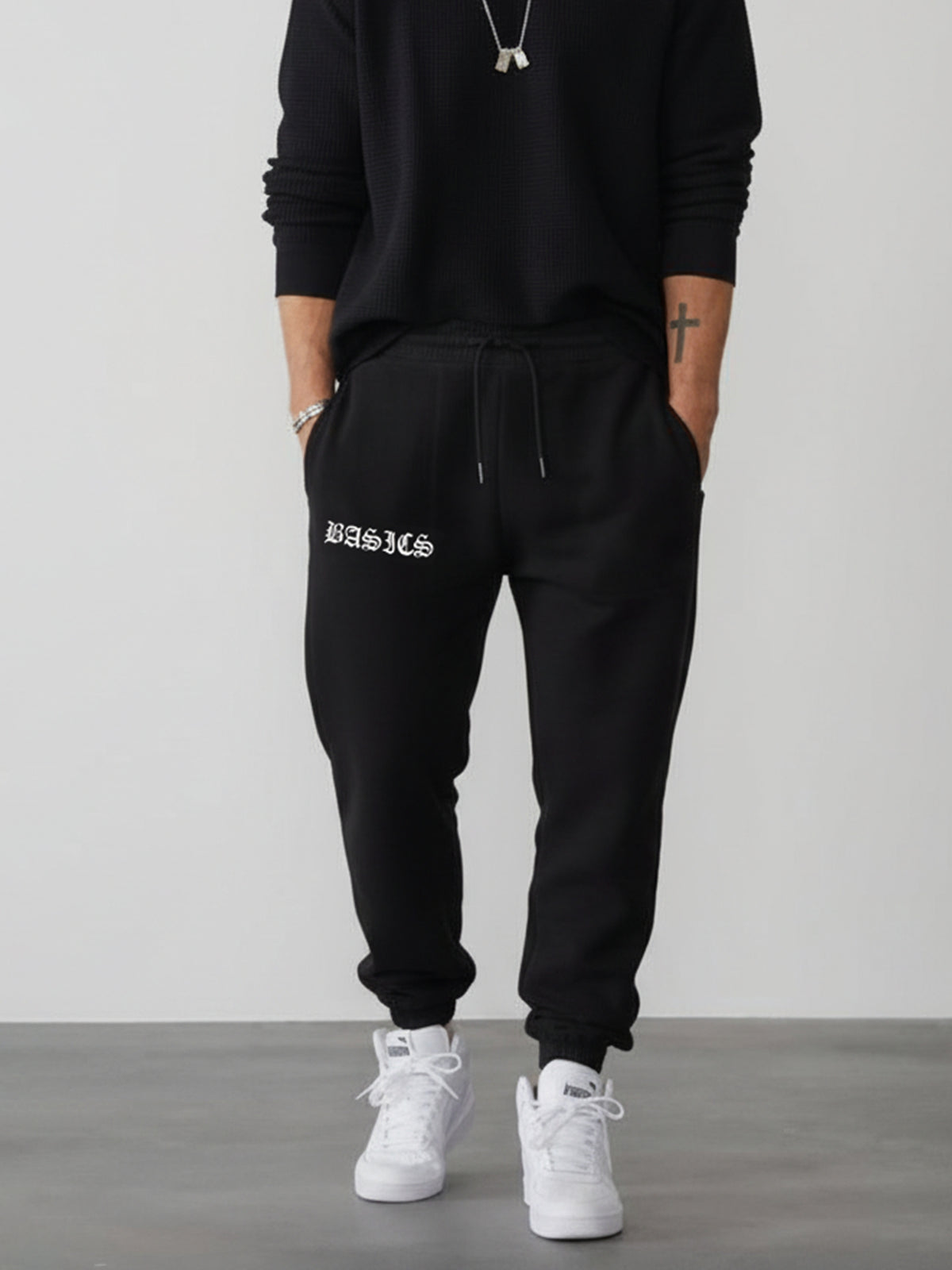 Men Black BASIC Oversized Joggers