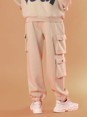 Taupe Utility Pockets Oversized Joggers-MASCLN SASSAFRAS