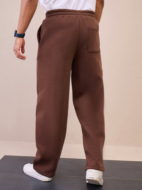 Dark Brown Pintuck Oversize Sweatpants-MASCLN SASSAFRAS