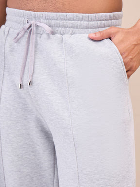 Grey Pintuck Oversize Sweatpants-MASCLN SASSAFRAS