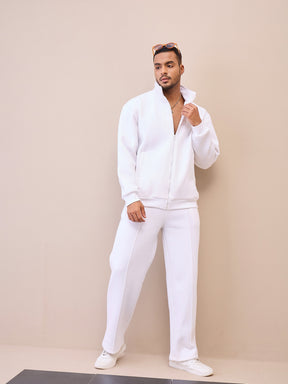 White Pintuck Oversize Sweatpants-MASCLN SASSAFRAS