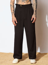 Black Korean Relax Fit Trousers-MASCLN SASSAFRAS