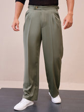 Green Korean Relax Fit Trousers-MASCLN SASSAFRAS