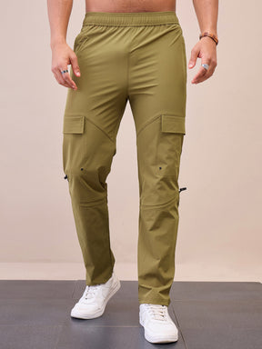 Unisex Brown Front Pocket Parachute Pants-MASCLN SASSAFRAS