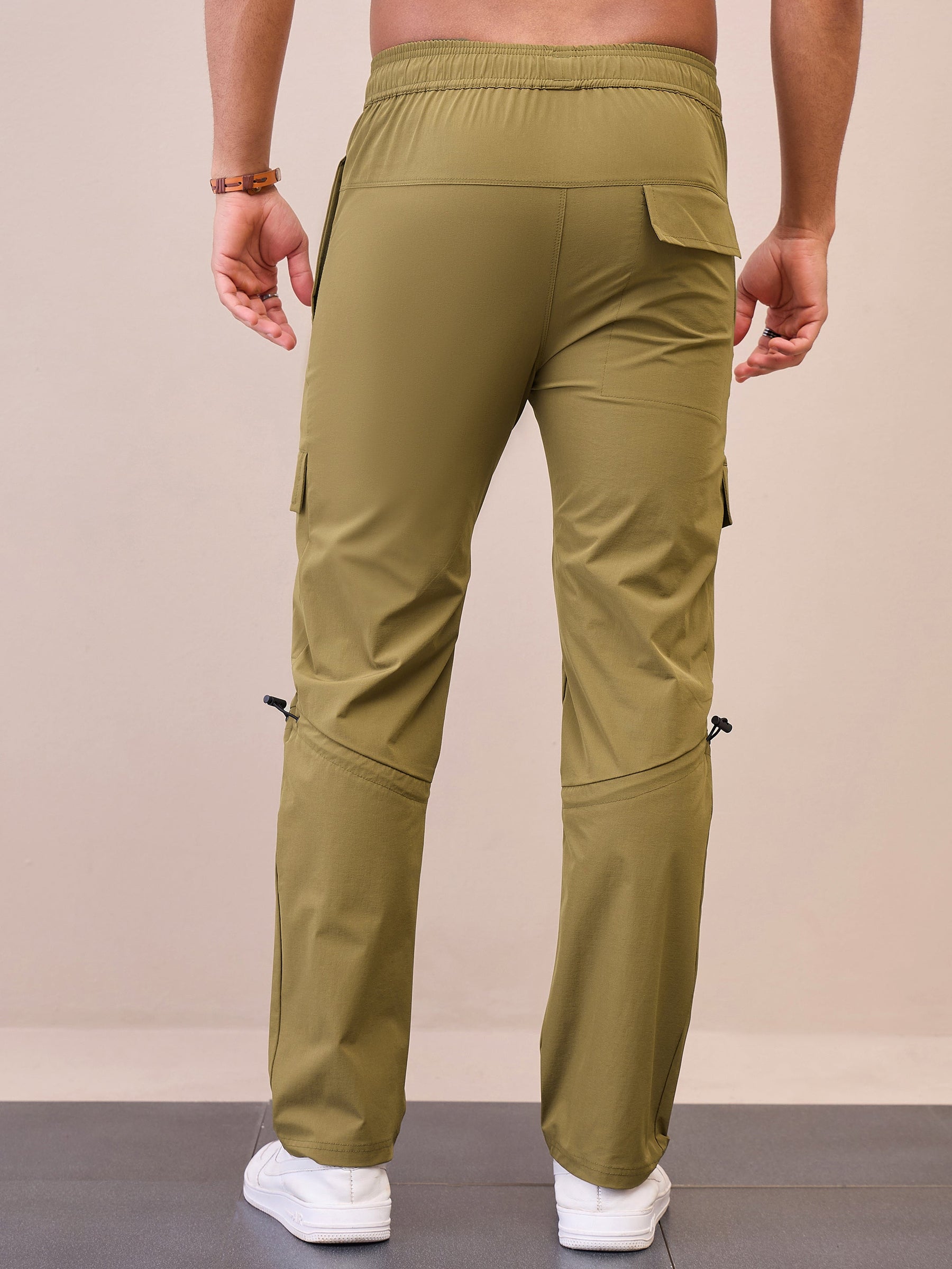 Unisex Brown Front Pocket Parachute Pants-MASCLN SASSAFRAS