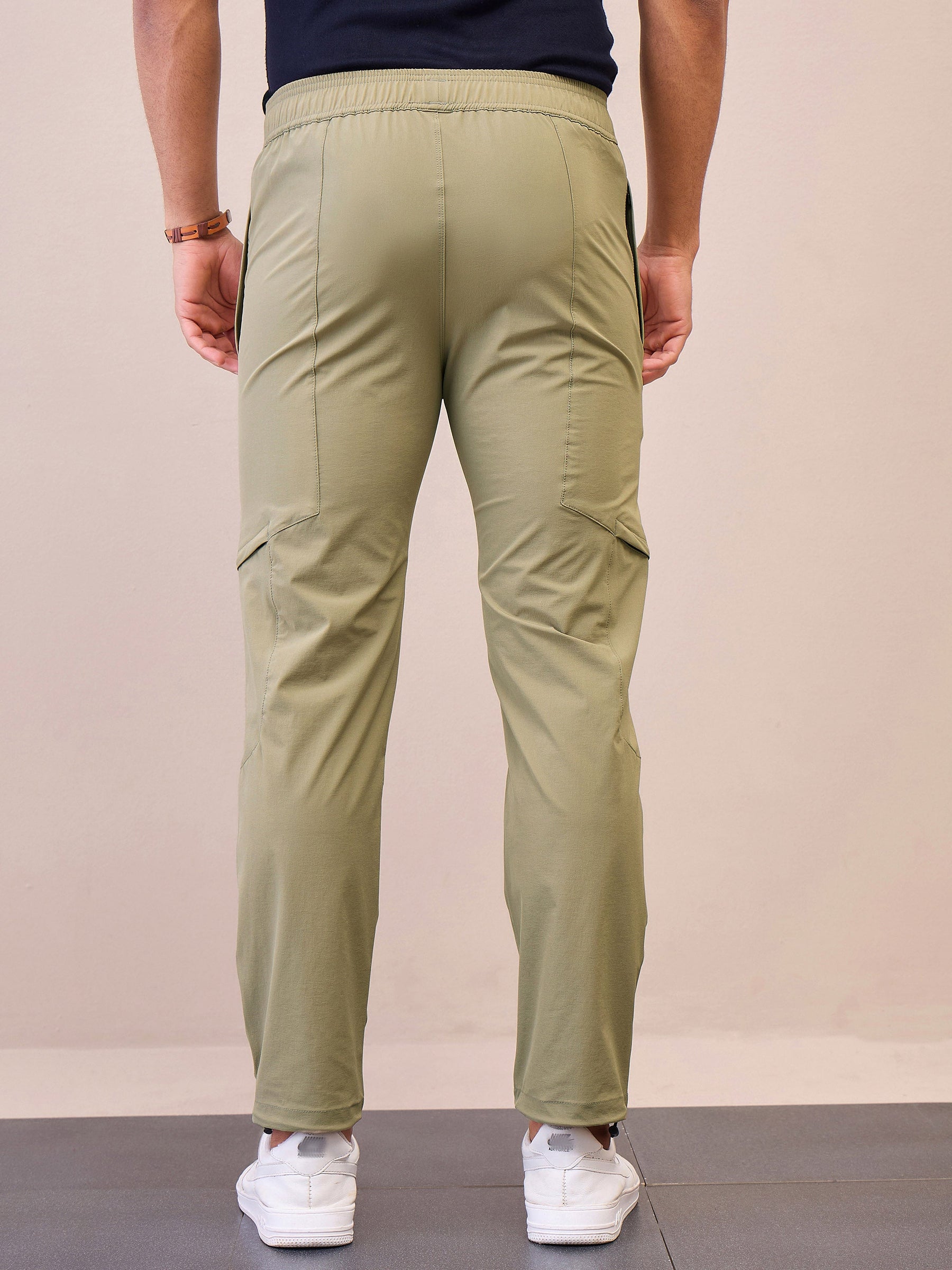 Unisex Green Front Zipper Parachute Pants-MASCLN SASSAFRAS