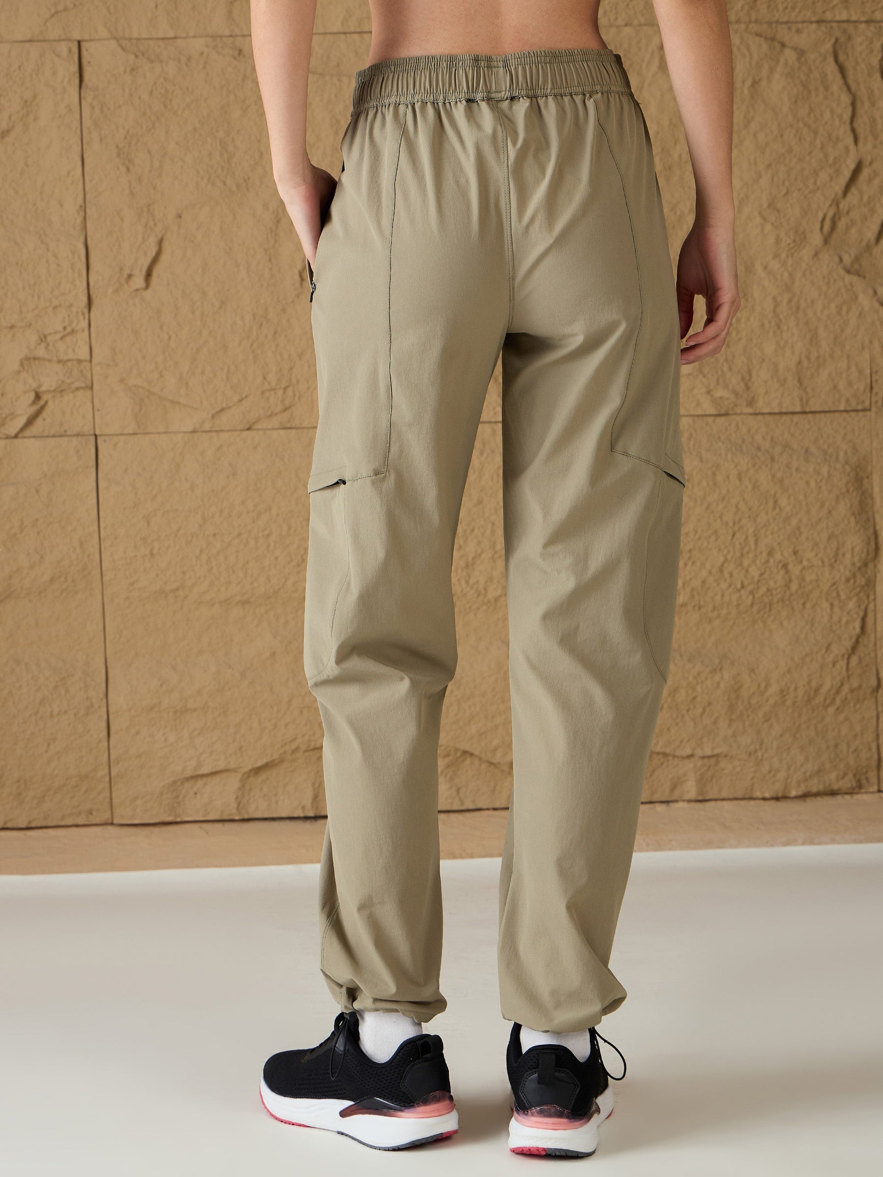 Unisex Green Front Zipper Parachute Pants-SASSAFRAS