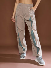 Unisex Taupe Front Invert Pleat Baggy Parachute Pants-SASSAFRAS