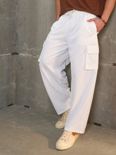 White Side Pocket Wide Leg Pants-MASCLN SASSAFRAS