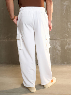 White Side Pocket Wide Leg Pants-MASCLN SASSAFRAS